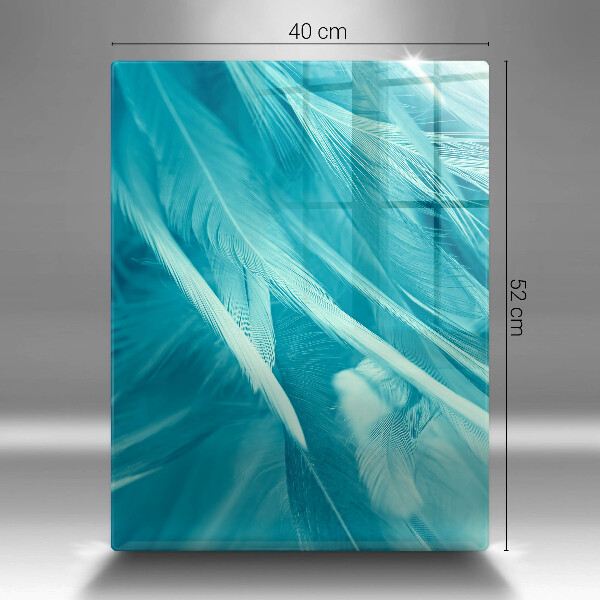 Üveg vágódeszka Finom tollak