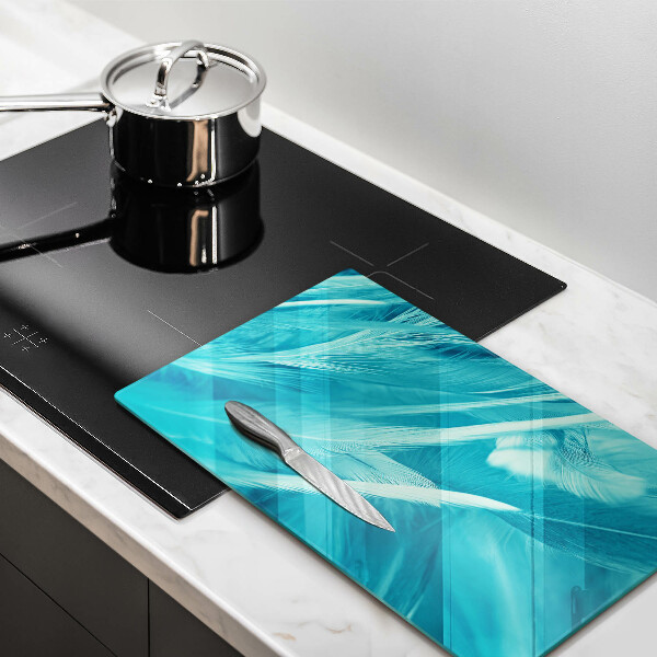 Üveg vágódeszka Finom tollak