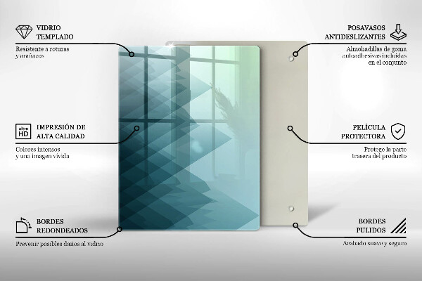 Üveg vágódeszka Finom tollak