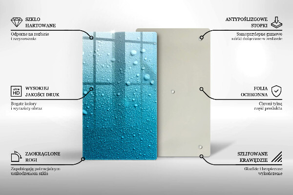 Üveg vágódeszka Vízcseppek