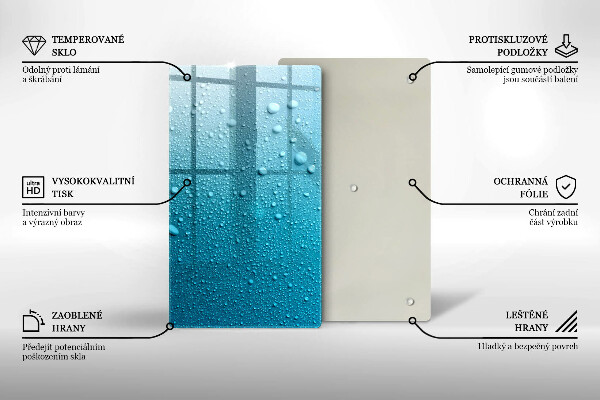 Üveg vágódeszka Vízcseppek