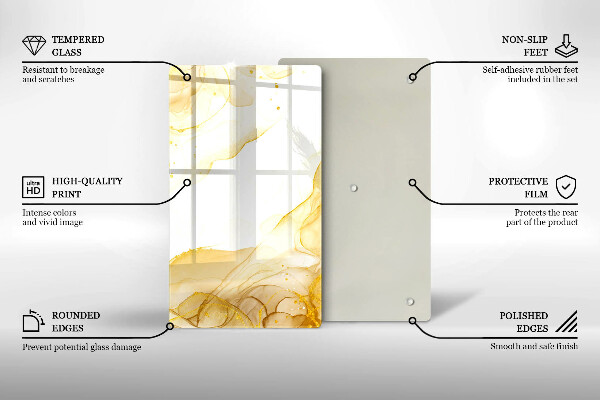 Üveg vágódeszka Arany absztrakció