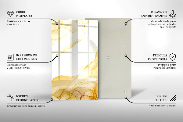 Üveg vágódeszka Arany absztrakció