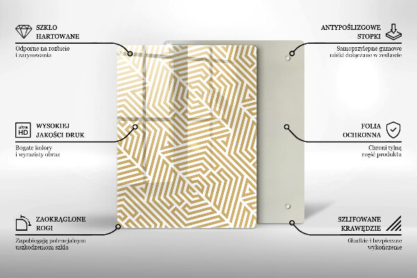 Üveg vágódeszka Arany absztrakció