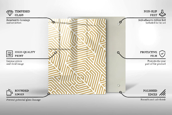 Üveg vágódeszka Arany absztrakció