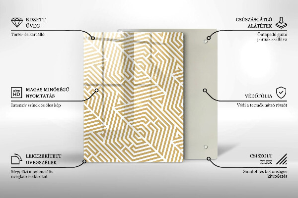 Üveg vágódeszka Arany absztrakció