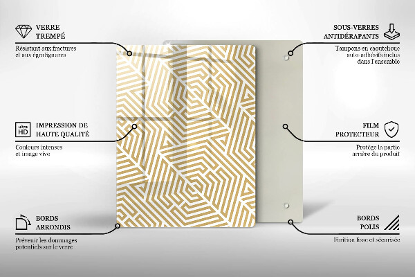 Üveg vágódeszka Arany absztrakció