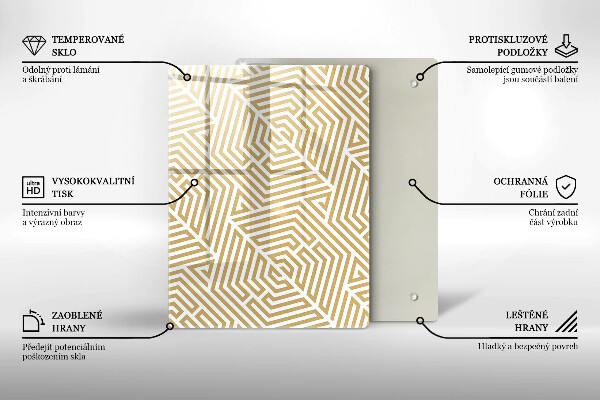 Üveg vágódeszka Arany absztrakció