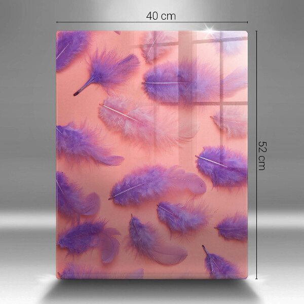 Üveg vágódeszka Bolyhos tollak