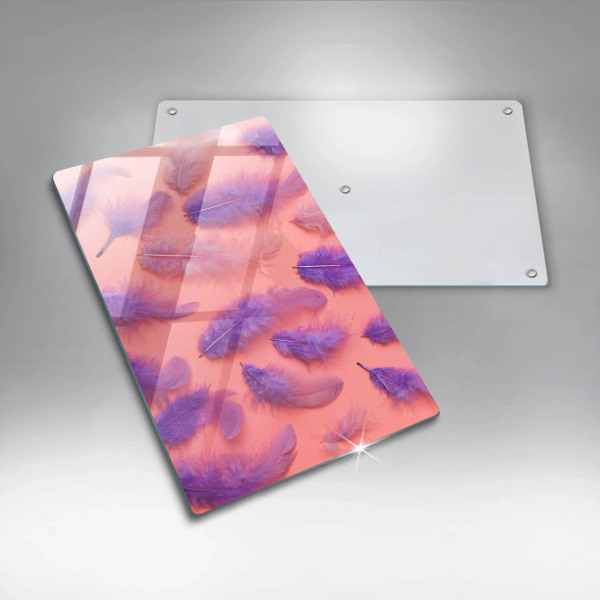 Üveg vágódeszka Bolyhos tollak