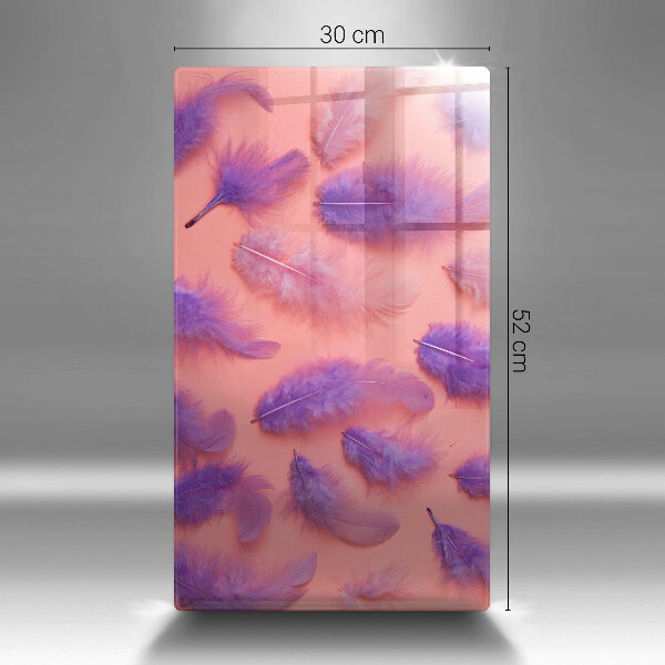 Üveg vágódeszka Bolyhos tollak