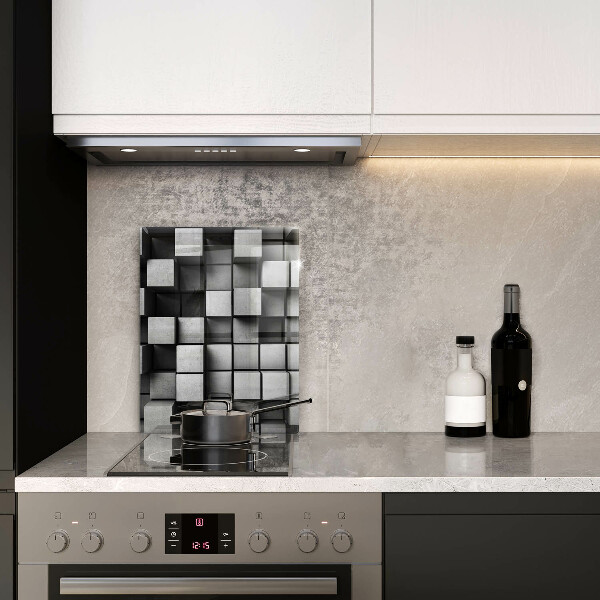 Üveg vágódeszka Absztrakt 3D négyzetek