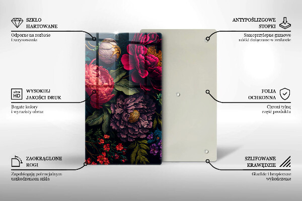 Üveg vágódeszka Gyönyörű virágok