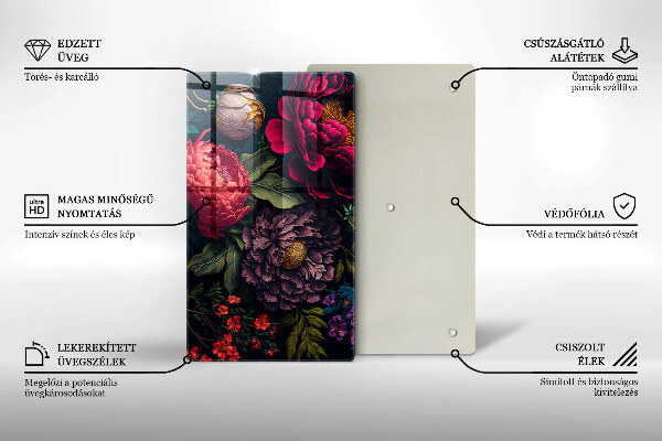 Üveg vágódeszka Gyönyörű virágok