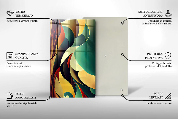 Üveg vágódeszka Alakzat absztrakció