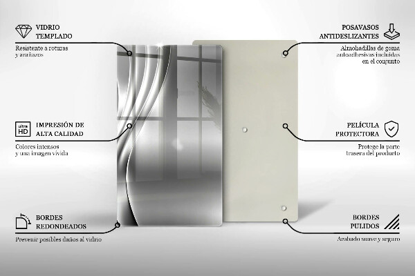 Üveg vágódeszka Fém szerkezet