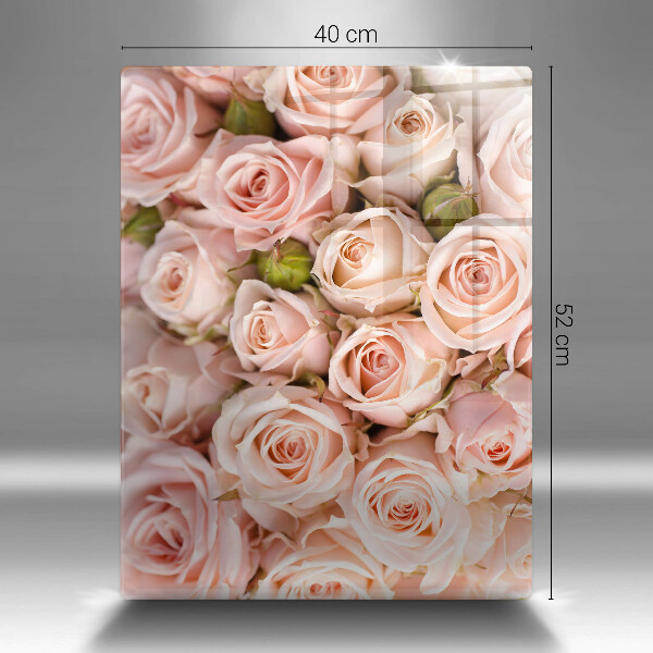Üveg vágódeszka Csokor finom rózsa