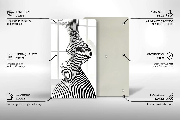 Üveg vágódeszka Lineáris absztrakció