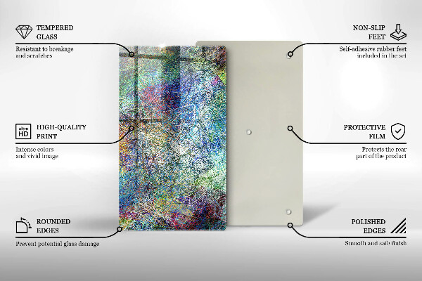 Üveg vágódeszka Színes vonal absztrakció