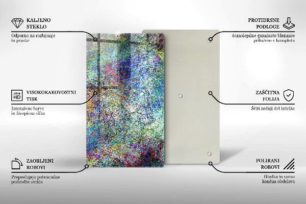 Üveg vágódeszka Színes vonal absztrakció