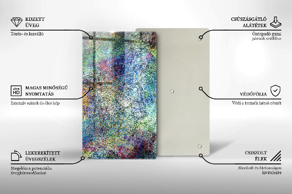 Üveg vágódeszka Színes vonal absztrakció