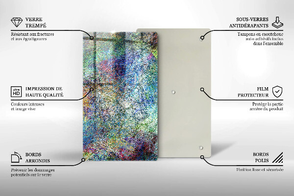 Üveg vágódeszka Színes vonal absztrakció