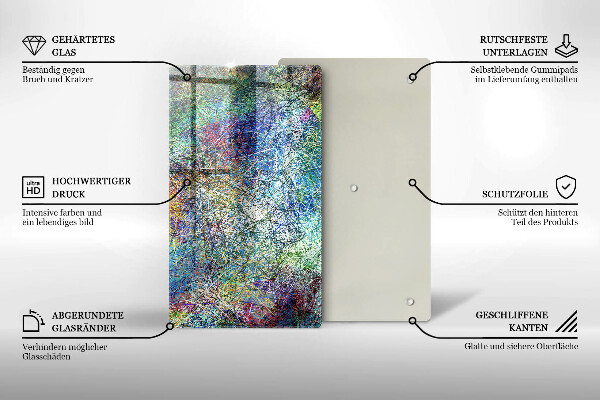 Üveg vágódeszka Színes vonal absztrakció