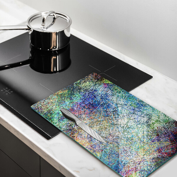 Üveg vágódeszka Színes vonal absztrakció