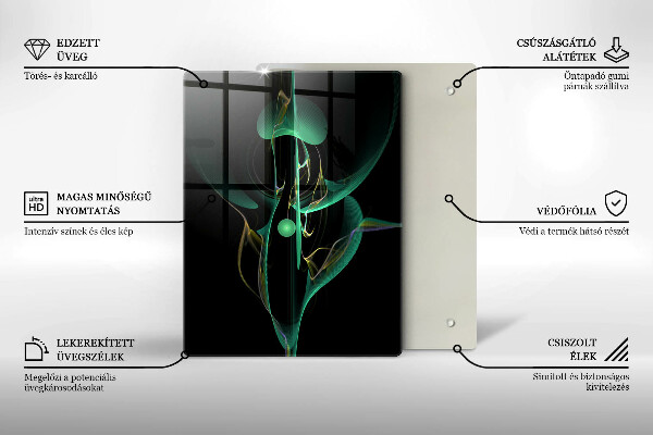 Üveg vágódeszka Színes vonal absztrakció