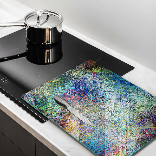 Üveg vágódeszka Színes vonal absztrakció