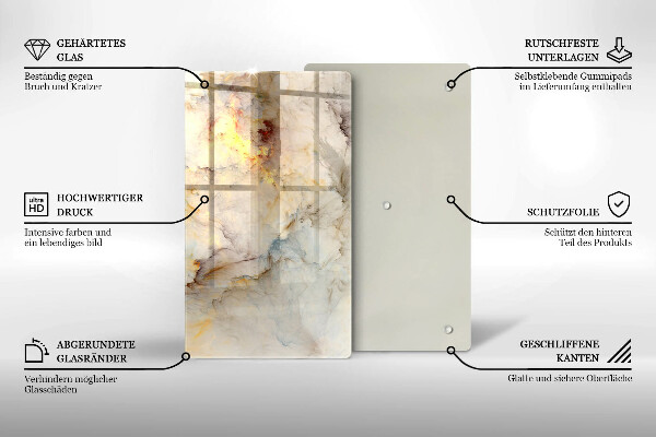 Üveg vágódeszka Márvány textúra arannyal