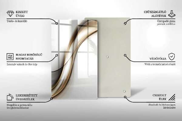 Üveg vágódeszka Lágy vonalak absztrakciója