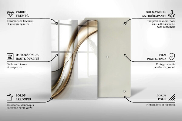 Üveg vágódeszka Lágy vonalak absztrakciója