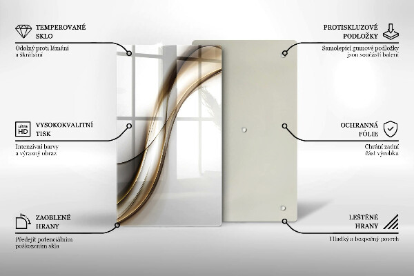 Üveg vágódeszka Lágy vonalak absztrakciója