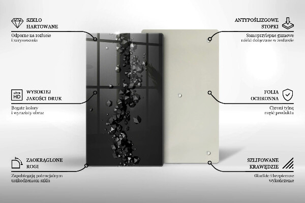 Üveg vágódeszka 3D alakzatok absztrakció