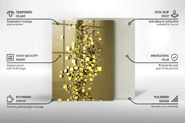Üveg vágódeszka 3D alakzatok absztrakció