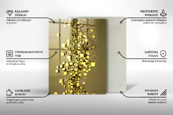 Üveg vágódeszka 3D alakzatok absztrakció