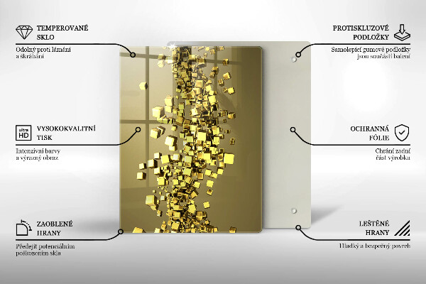 Üveg vágódeszka 3D alakzatok absztrakció