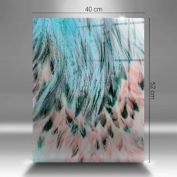 Üveg vágódeszka Boho madártollak