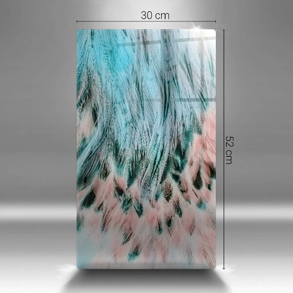 Üveg vágódeszka Boho madártollak