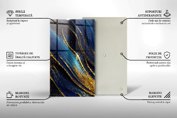 Üveg vágódeszka Sötétkék absztrakció