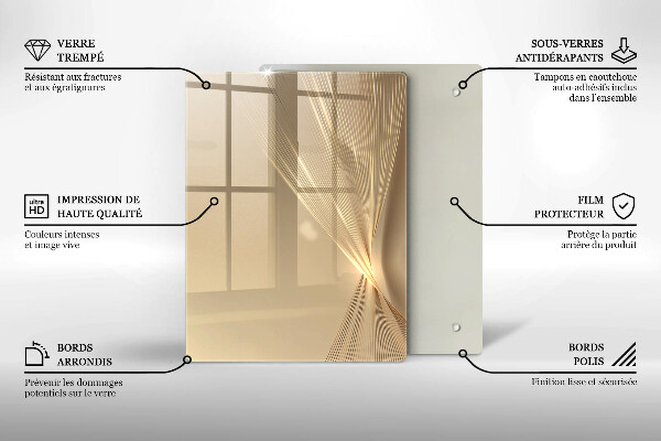 Üveg vágódeszka Absztrakt fekete massza