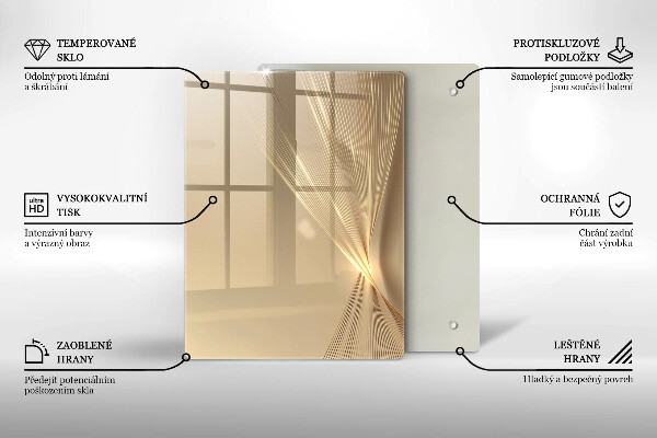 Üveg vágódeszka Absztrakt fekete massza
