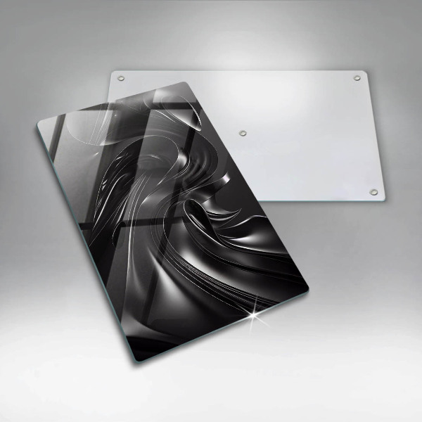 Üveg vágódeszka Absztrakt fekete massza