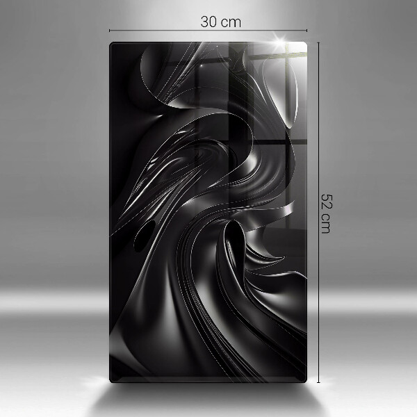 Üveg vágódeszka Absztrakt fekete massza