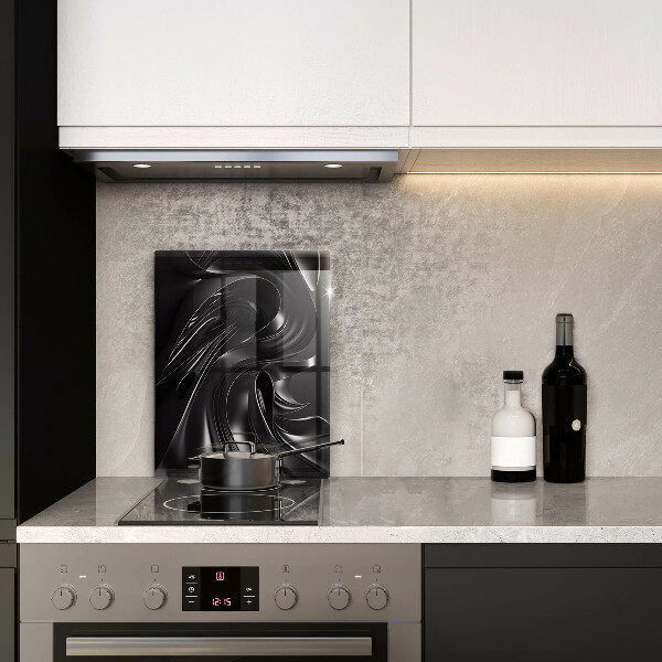 Üveg vágódeszka Absztrakt fekete massza