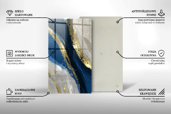 Üveg vágódeszka Textúra arannyal