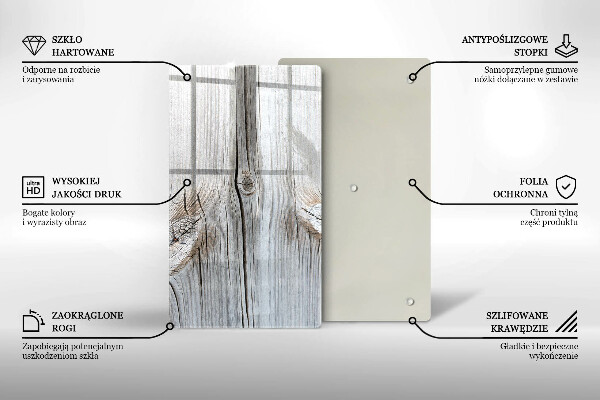 Üveg vágódeszka Világos fa szerkezet