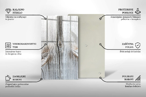 Üveg vágódeszka Világos fa szerkezet