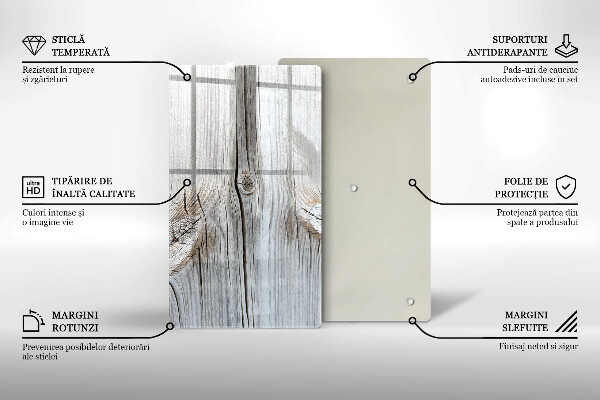 Üveg vágódeszka Világos fa szerkezet